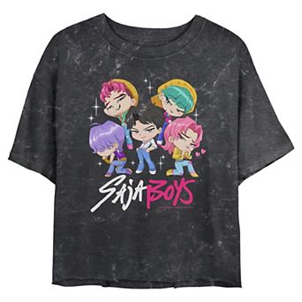 Juniors' K Pop Saja Boys Graphic Crop Tee