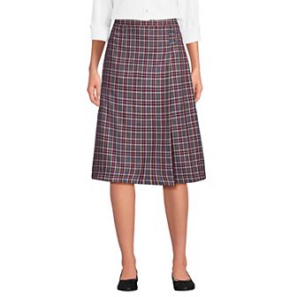 Women's Lands' End Plaid A-line Skirt