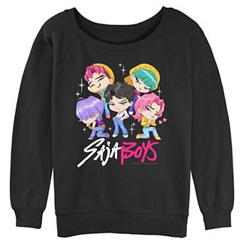 Juniors' K Pop Saja Boys Graphic Long Sleeve Slouchy Terry Pullover
