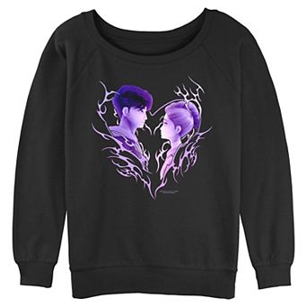 Juniors' Demon Hunters Graphic Long Sleeve Slouchy Terry Pullover
