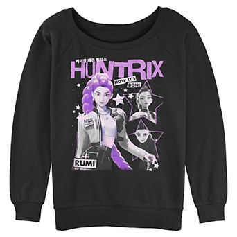 Juniors' K Pop Rumi Graphic Long Sleeve Slouchy Terry Pullover
