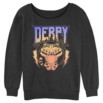 Juniors' Demon Hunters Derpy Graphic Long Sleeve Slouchy Terry Top