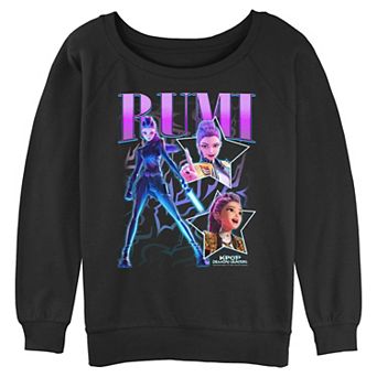 Juniors' Demon Hunters Rumi Graphic Pullover Long Sleeve Slouchy Terry