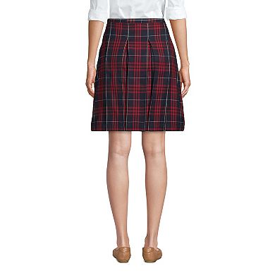 Women's Lands' End Plaid Box Pleat Skirt