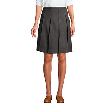 Women's Lands' End Plaid Box Pleat Skirt
