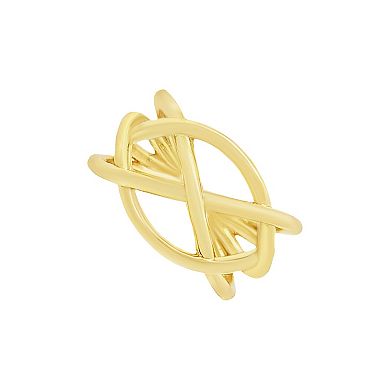 PRIMROSE Polished Multi Crossover Band Ring