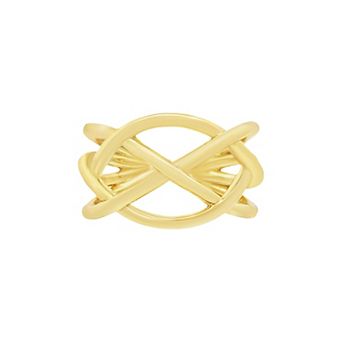 PRIMROSE Polished Multi Crossover Band Ring