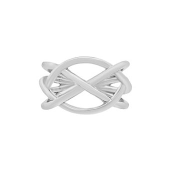 PRIMROSE Polished Multi Crossover Band Ring