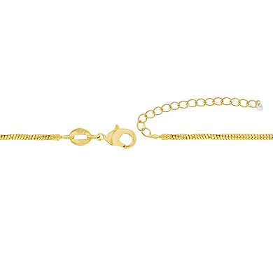 PRIMROSE Cubic Zirconia Twisted Squared Snake Chain Necklace