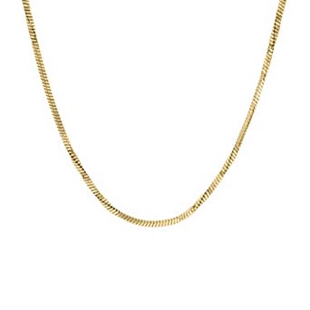 PRIMROSE Cubic Zirconia Twisted Squared Snake Chain Necklace