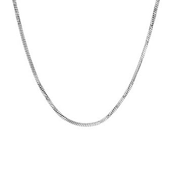 PRIMROSE Cubic Zirconia Twisted Squared Snake Chain Necklace
