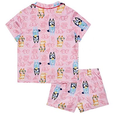 Girls 4-8 Bluey Fun Time 2-Piece Pajama Top & Pajama Bottoms Set
