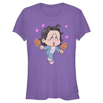 Juniors' Demon Hunters Loving Corndogs Graphic Tee