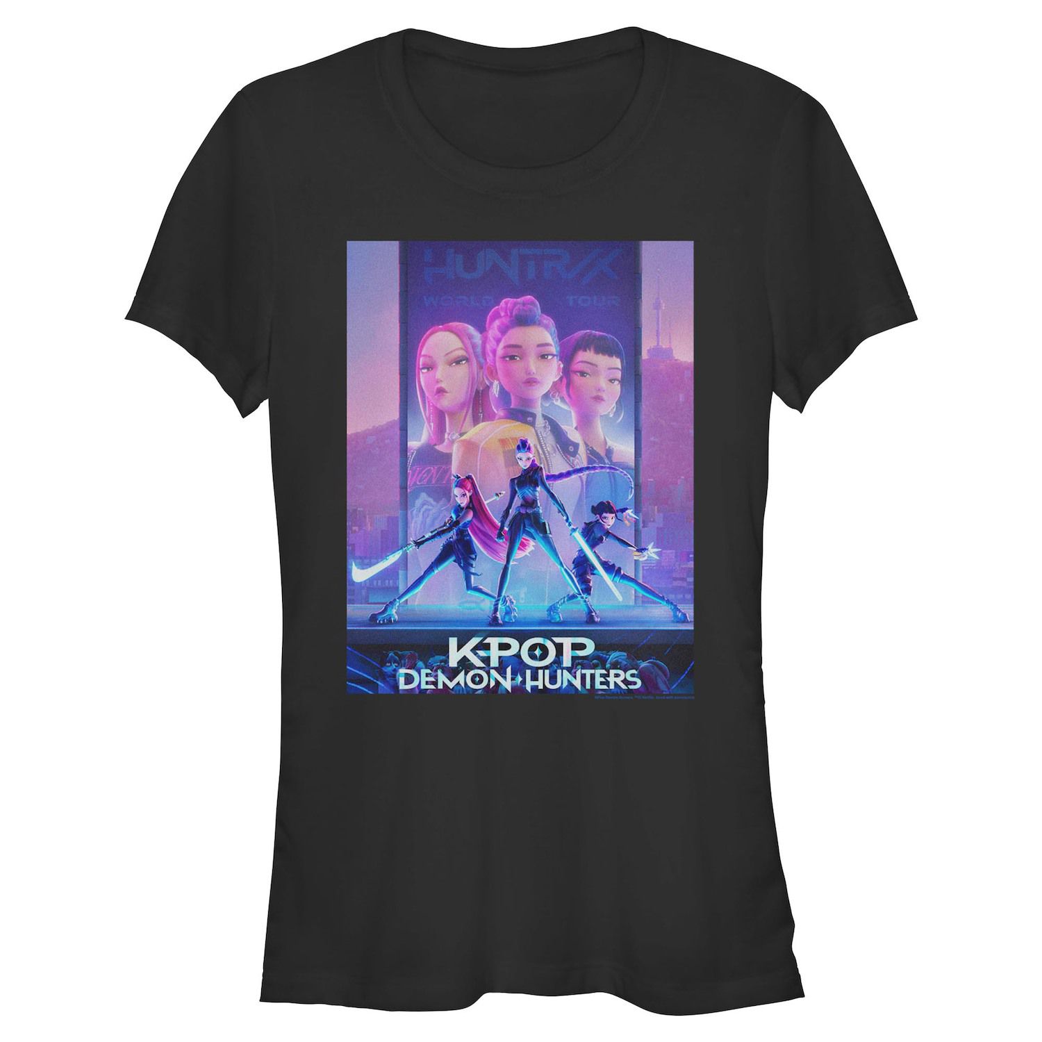 T-shirt Kpop Demon Hunters Huntrix Zoey Chibi - Merchandising Officiel - 100% Coton, Coupe Classique - 2