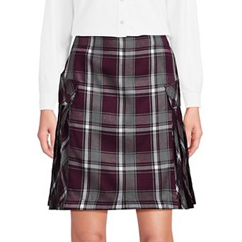 Women's Lands' End Plaid Side Pleat Skort