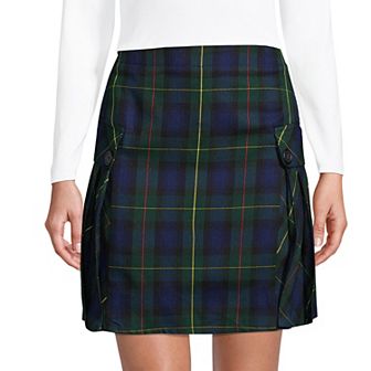 Women's Lands' End Plaid Side Pleat Skort