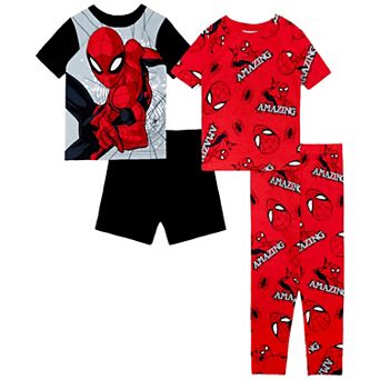 Boys 4-10 Spiderman "Amazing" 4 pc Pajama Top, Pajama Bottoms & Pajama Shorts Set