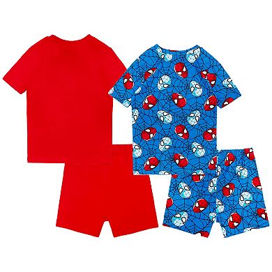 Boys 4-10 Marvel Spider-Man "Amazing Hero" 4-Piece Pajama Top & Pajama Shorts Set