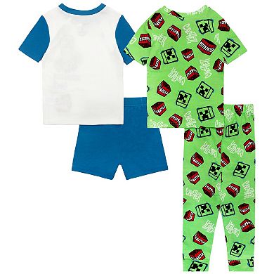 Boys 6-12 Minecraft "Creeper" 4-pc. Pajama Top, Pajama Bottoms & Pajama Shorts Set