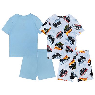Boys 4-10 Monster Jam “Summer Jam” 4-Piece Pajama Top & Pajama Shorts Set