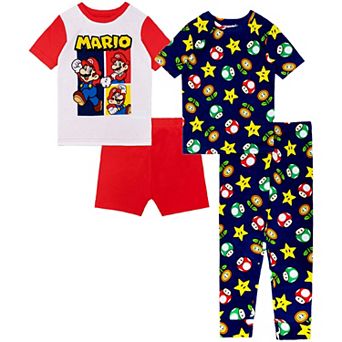 Boys 6-12 Nintendo Mario Its A Me 4 pc Pajama Top &Pajama Bottoms Set