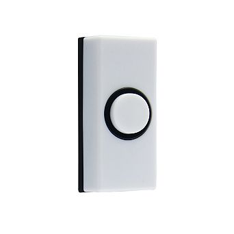 IQ America Contemporary White Non-Lit Pushbutton Doorbell