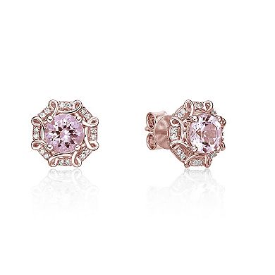 Gemminded 10k Rose Gold 1/8 Carat T.W. Diamond Stud Earrings