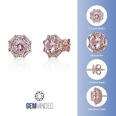 Gemminded 10k Rose Gold 1/8 Carat T.W. Diamond Stud Earrings