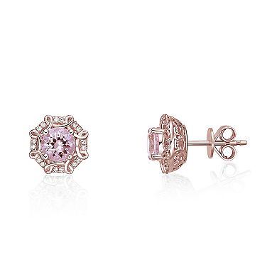 Gemminded 10k Rose Gold 1/8 Carat T.W. Diamond Stud Earrings