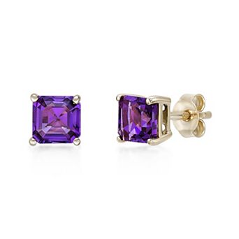 Gemminded 10k Gold Amethyst Stud Earrings