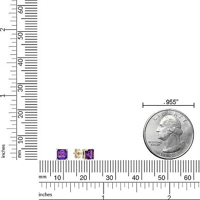 Gemminded 10k Gold Amethyst Stud Earrings