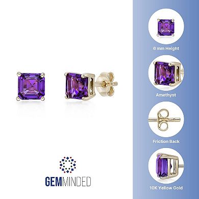 Gemminded 10k Gold Amethyst Stud Earrings