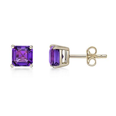 Gemminded 10k Gold Amethyst Stud Earrings