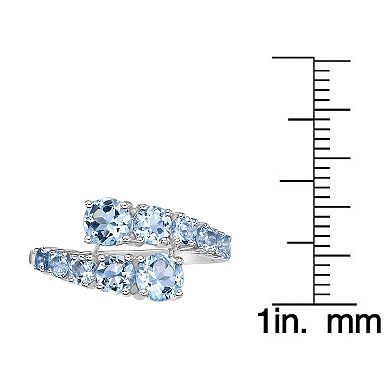 Gemminded Rhodium Over 10k Gold Aquamarine Ring