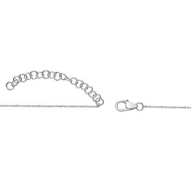 Gemminded Rhodium Over 10k Gold Aquamarine & Diamond Accent Pendant Necklace