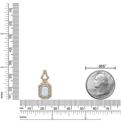 Gemminded 10k Gold-Plated 1/4 Carat T.W. Diamond & Opal Pendant Necklace