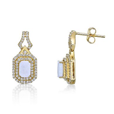 Gemminded 10k Gold 3/8 Carat T.W. Diamond & Opal Earrings