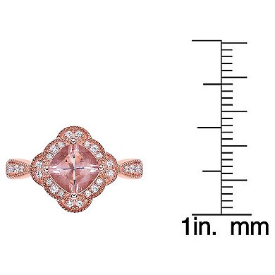 Gemminded 10k Rode Gold 1/5 Carat T.W. Diamond & Morganite Ring