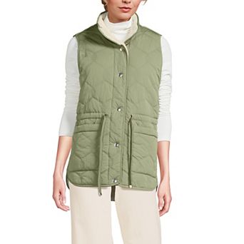 Women's Lands' End Reversible Quilted Sherpa Fleece Vest