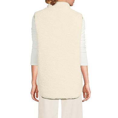 Women's Lands' End Reversible Quilted Sherpa Fleece Vest