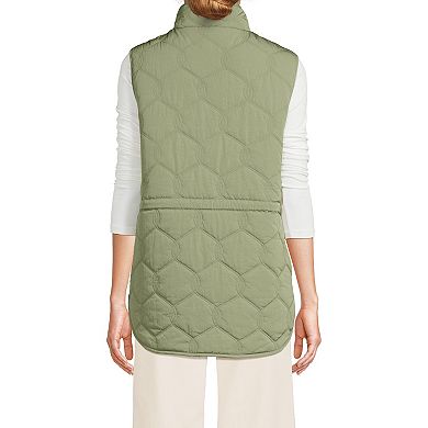 Women's Lands' End Reversible Quilted Sherpa Fleece Vest