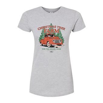 Juniors' Ford Christmas Tree Farm 1949 F3 Fitted Christmas Graphic Tee