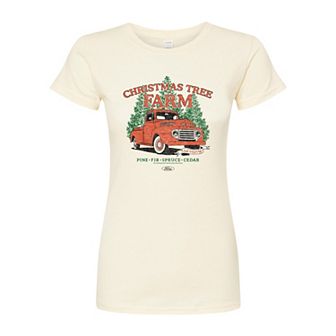 Juniors' Ford Christmas Tree Farm 1949 F3 Fitted Christmas Graphic Tee