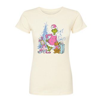 Juniors' The Grinch Max & Cindy Lou Who Fitted Christmas Graphic Tee