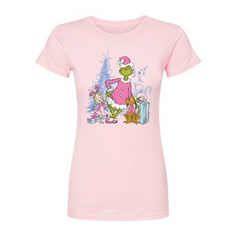 Juniors' The Grinch Max & Cindy Lou Who Fitted Christmas Graphic Tee
