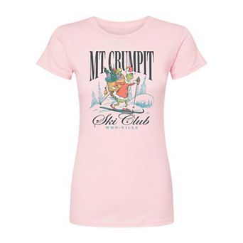 Juniors' Dr. Seuss The Grinch Mt Crumpit Ski Club Fitted Christmas Graphic Tee