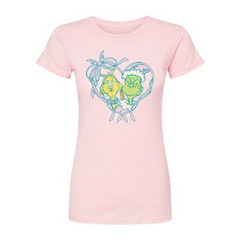 Juniors' Dr. Seuss The Grinch & Max Fitted Christmas Graphic Tee