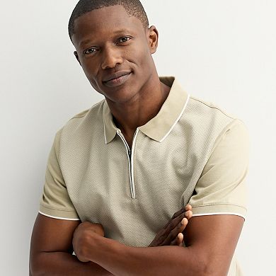 Men's Apt. 9® Jacquard Zipper Polo