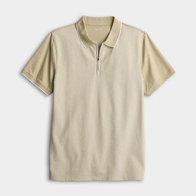 Men's Apt. 9® Jacquard Zipper Polo