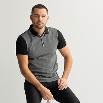 Men's Apt. 9® Jacquard Zipper Polo